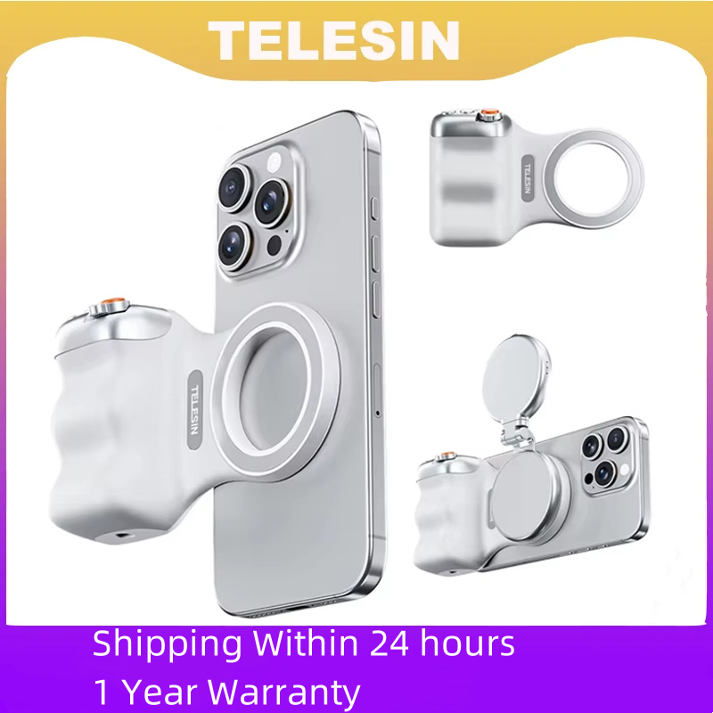 Phone Accessories Video - TELESIN-empuñadura magnética para cámara de teléfono,