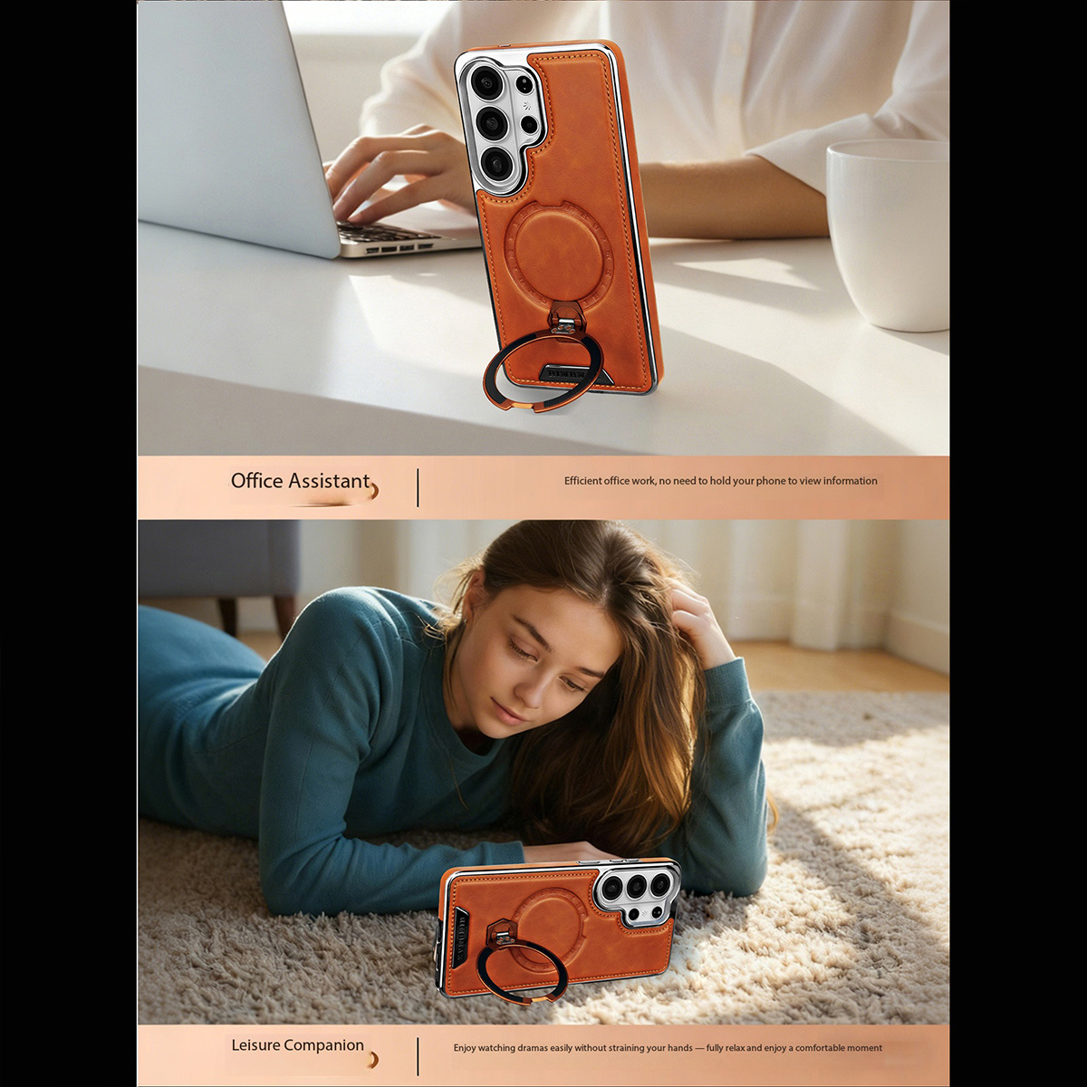 Funda de cuero PU para Samsung - Phone Accessories Ring Holder reseña y precio