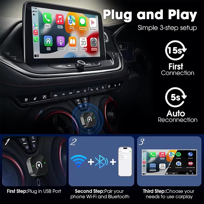 Adaptador Inalámbrico CarPlay  - Phone Accessories Online reseña y precio